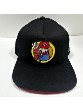 Tony Caps Mario Money Snapback Hat Mens OSFM Black Red Underbrim Flat Bill Cap